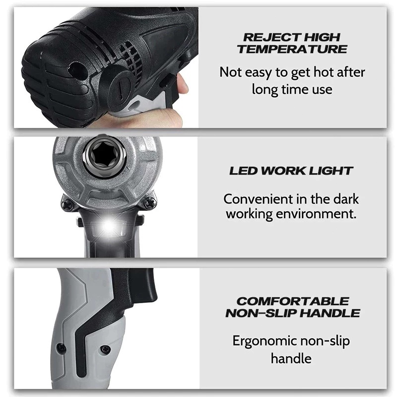 Cordless Impact Wrench Brushless Kunci Impact Baterai 288V/588V Electric Impact Wrench Spanner Sets