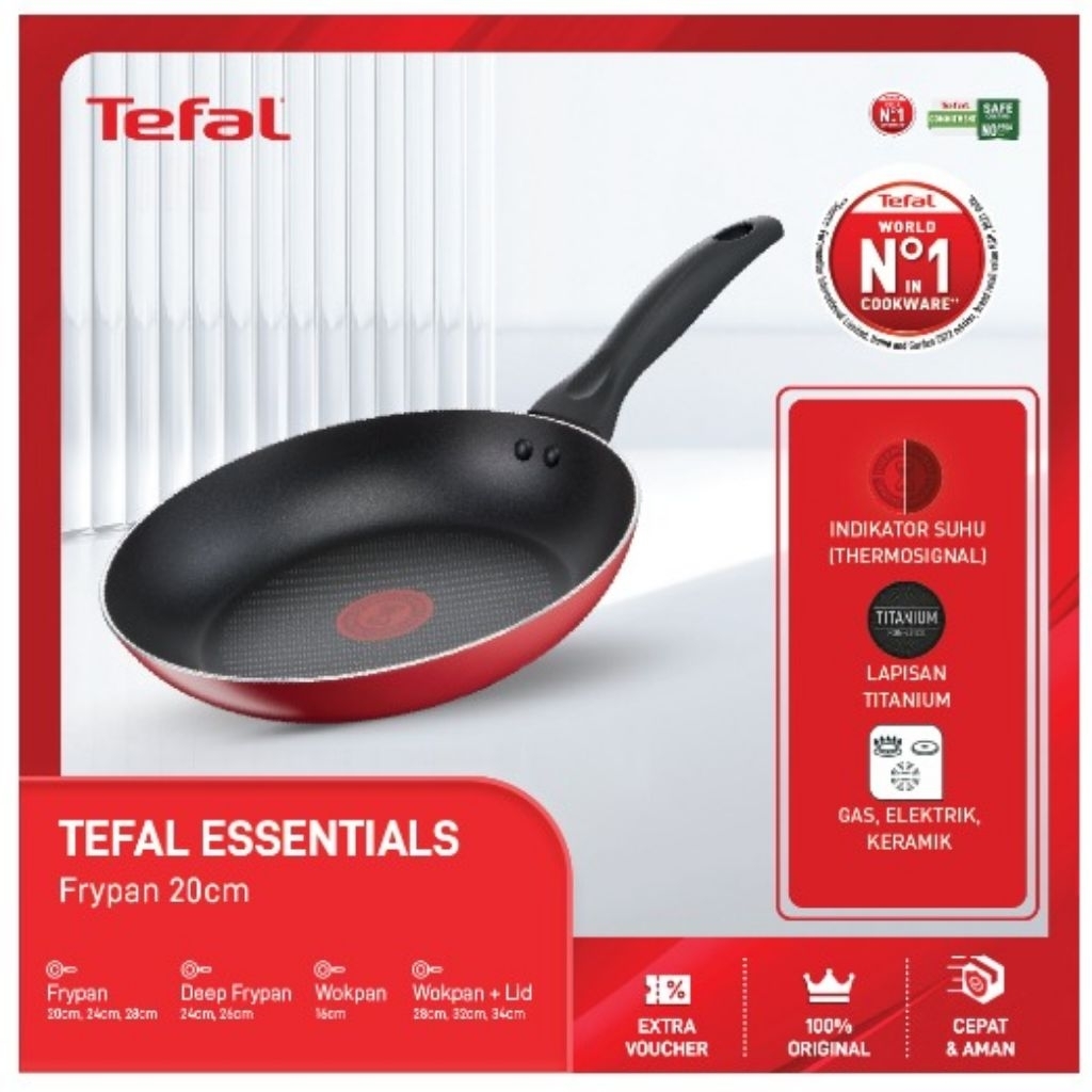 TEFAL Essential Frypan 20cm / Wajan Teflon Tefal Essentials