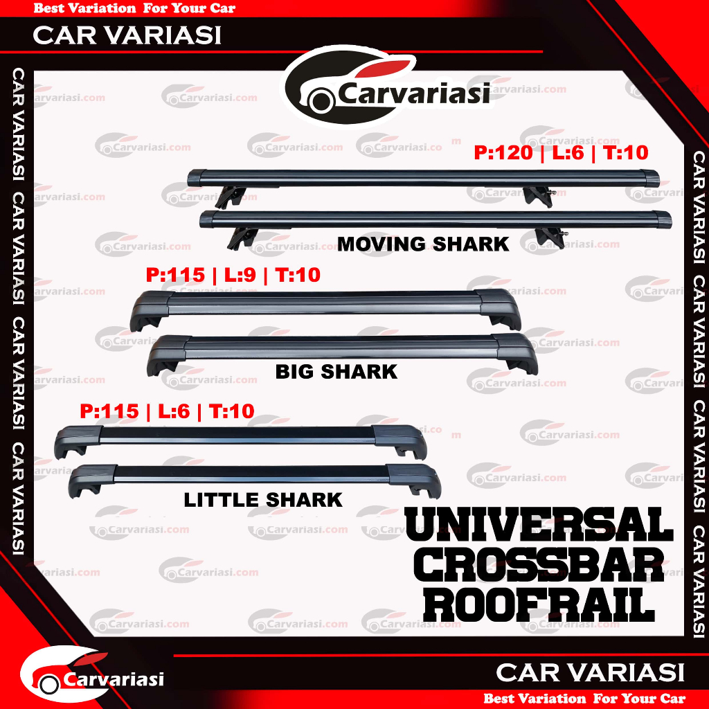 Crossbar Mobil Jepit Roofrail Cross bar Jepit Roof Rail Crossbar Mobil Universal