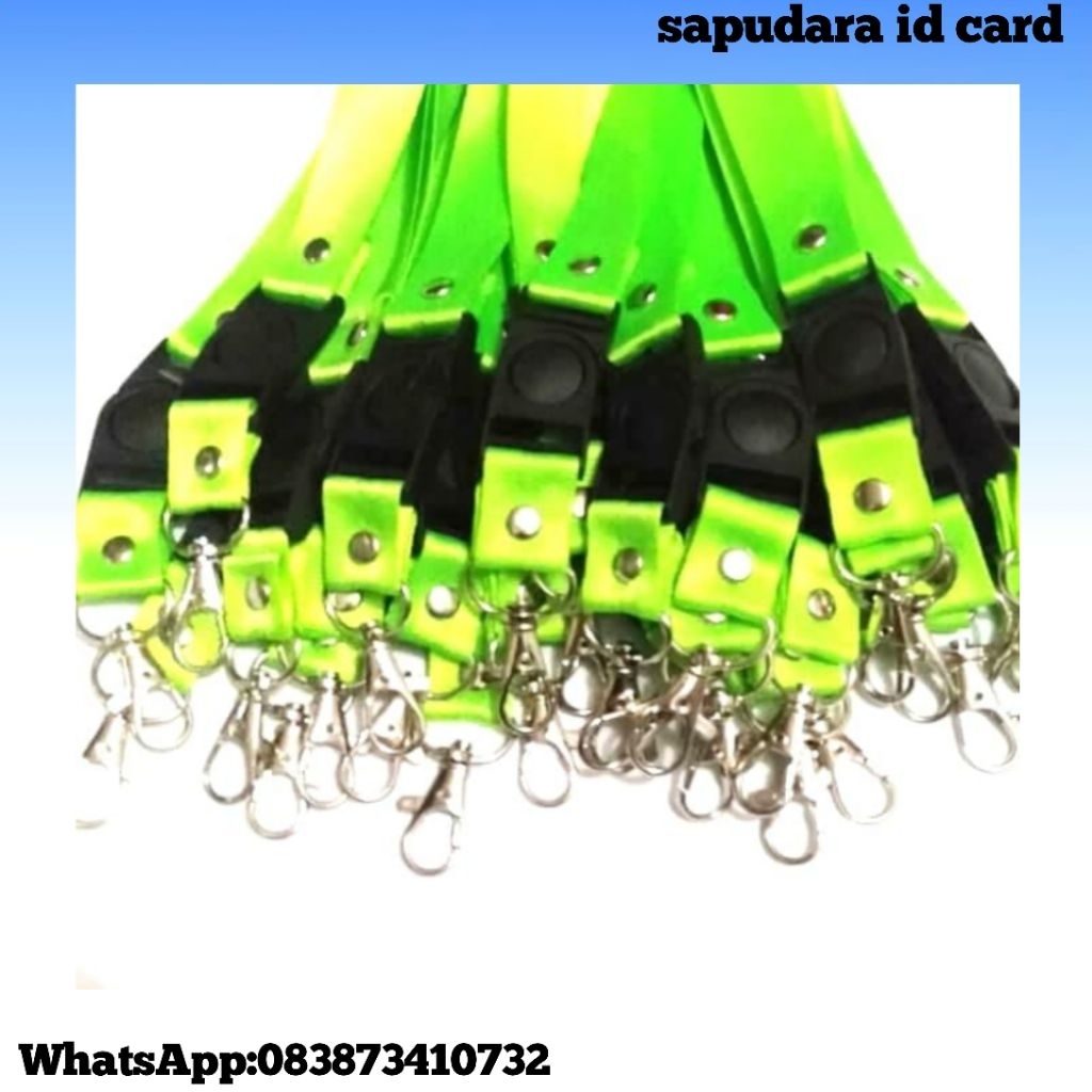 tali lanyard/id card 2cm  warna hijau stabilo