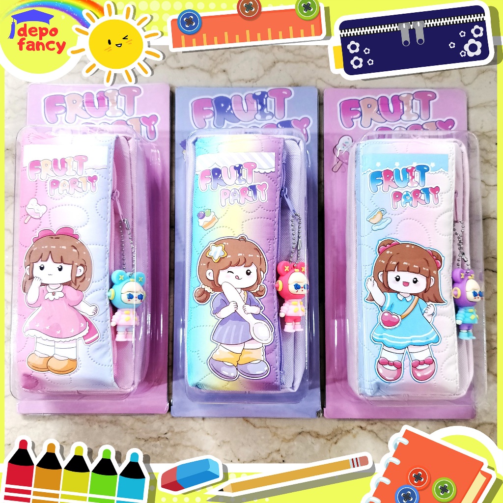 

Kotak Pensil 2 Resleting HR-2691 + BONEKA / Pencil Case / Tepak Pensil / Boks Pensil / Box Pensil / Tempat Pensil