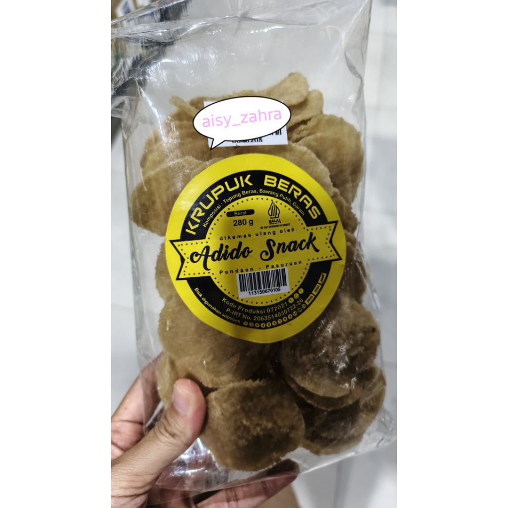 

Kerupuk beras merk Adido Snack 280 gram