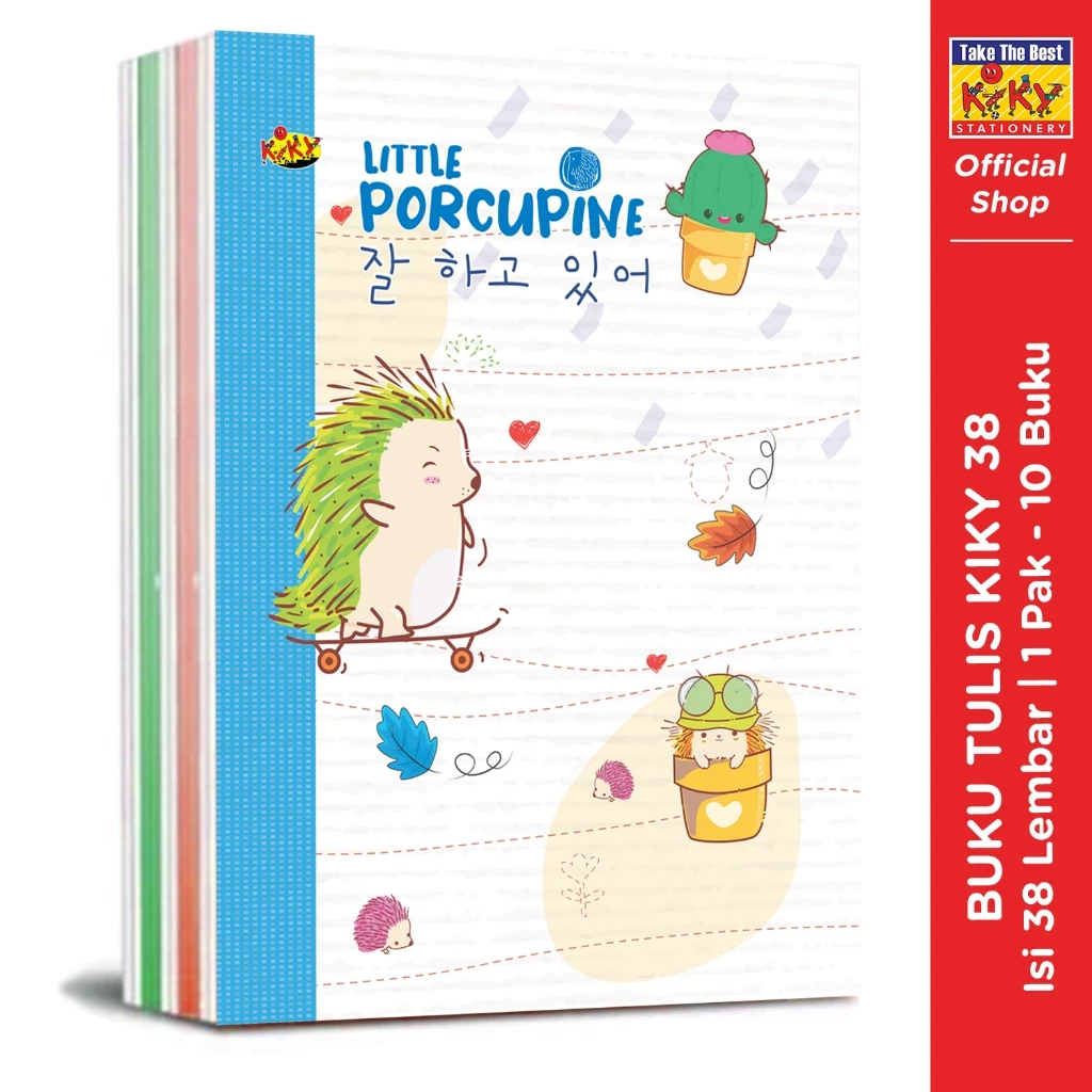 

KIKY Buku Tulis 38 Lembar - 1 Pak 10 Buku Gambar Garis Berwarna