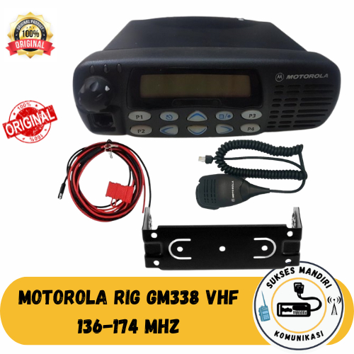 Radio RIG Motorola GM 338 VHF 45 Watt Second ORI Lengkap