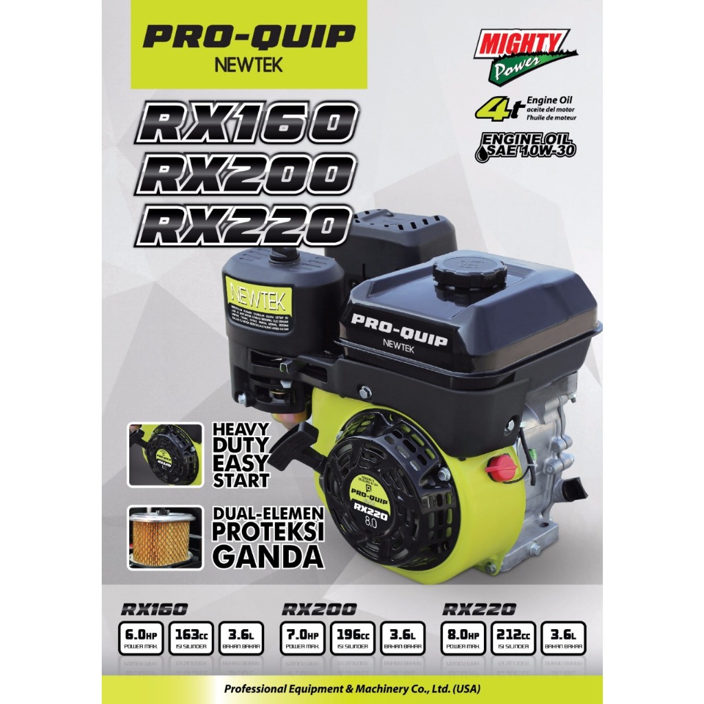 MESIN PENGGERAK BENSIN PRO-QUIP RX220 8hp