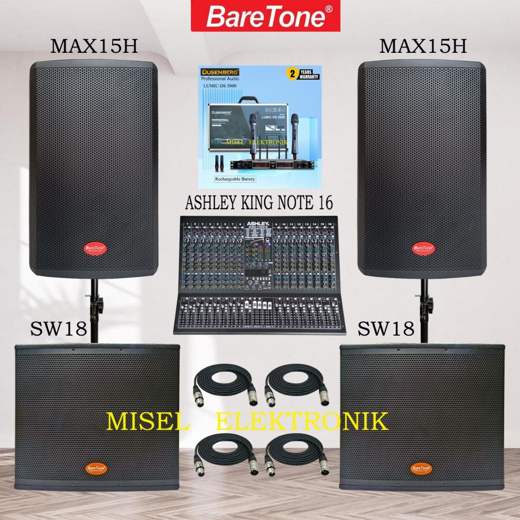 Paket Sound System Outdoor indoor Speaker Aktif 15 Inch Mixer Ashley 16 Channel