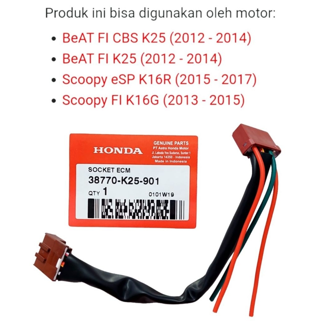 Soket Ecm Ecu Acg Beat Fi Beat Street Vario 110 Fi Esp Scoopy Fi Ori 38770K25901