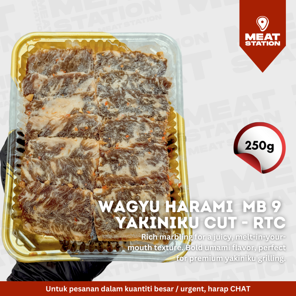 

Wagyu Harami MB 9 250g /Beef Slice Cut / Daging Sapi / Yakiniku/ Grill - RTC