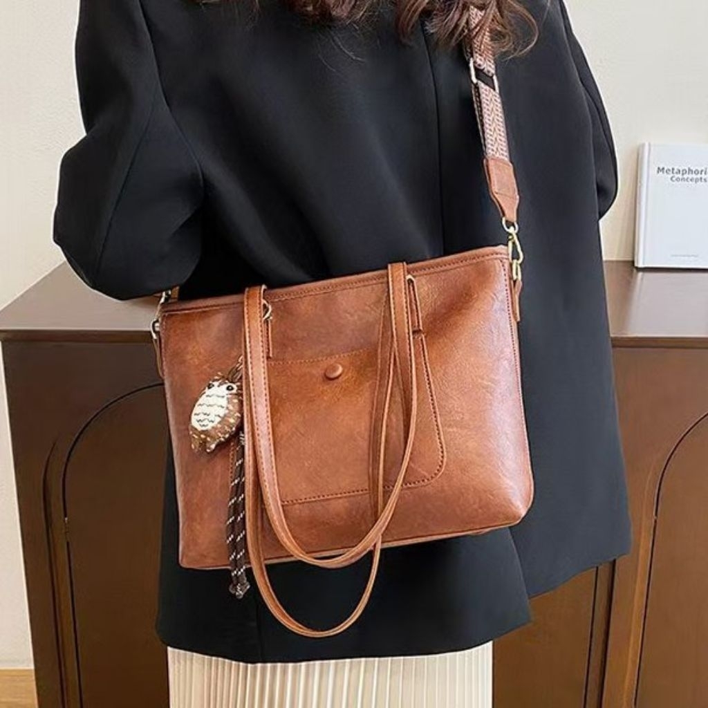 BQJ3911 TAS TOTEBAG POLOS WANITA SELEMPANG TAS NGAJI TAS BESAR