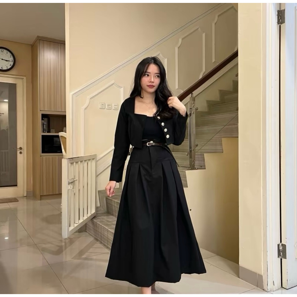 HERFIT freya set blazer + rok midi wanita(set blazer rok pendek)