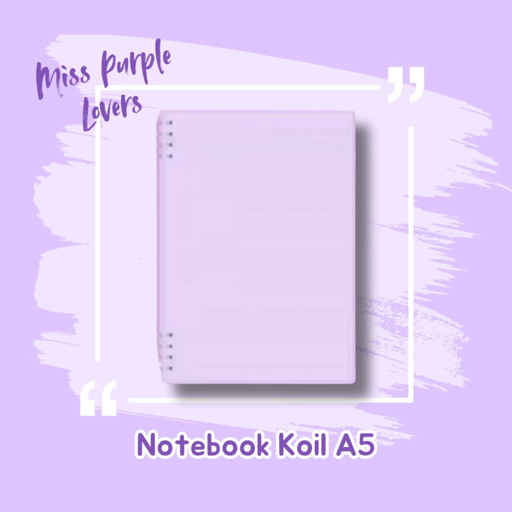 

Notebook A5 Buku Spiral Buku Koil Buku Diary Aesthetic Warna Ungu Lilac