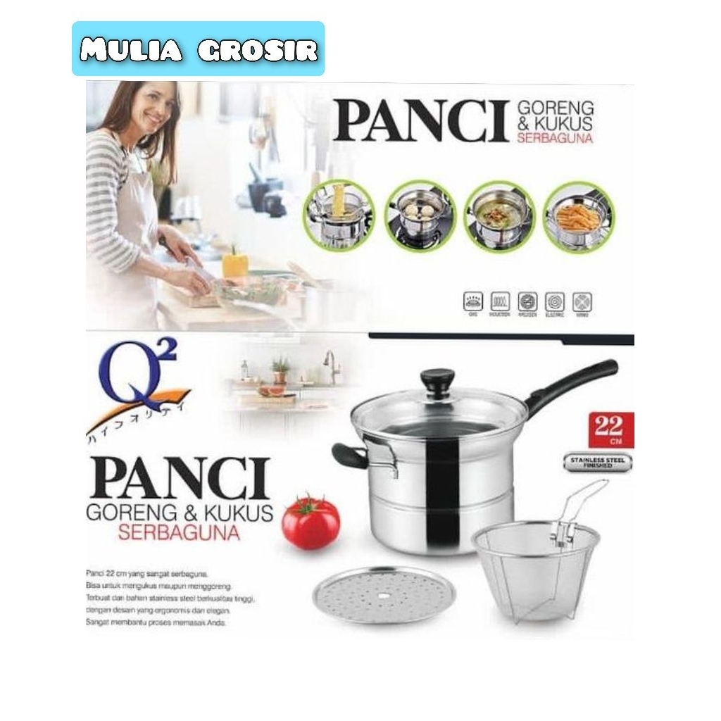 Panci Goreng Kukus 22cm Q2 218 / Panci Deep Fryer