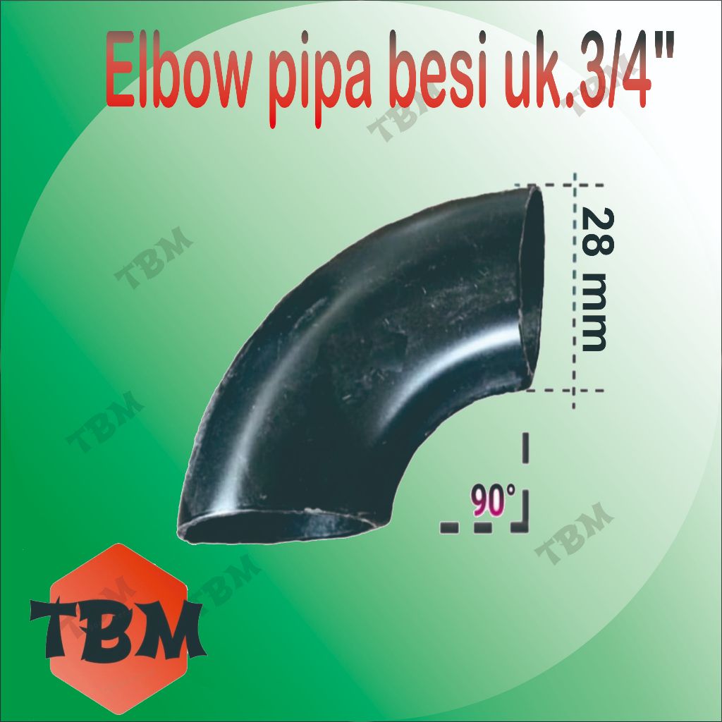 Elbow besi pipa las uk 3/4 inch elbo Lbow keni knee pipa las penyambung pipa besi