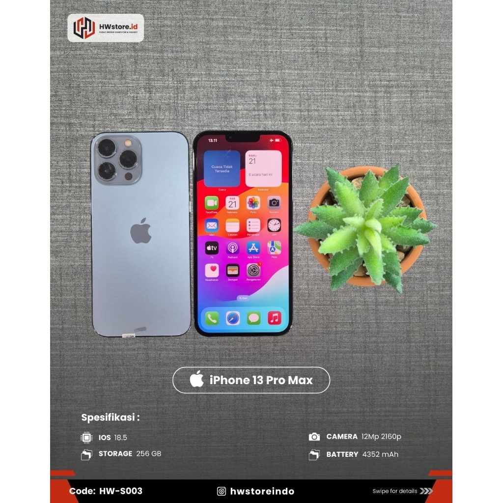 iphone 13 pro max 128gb second resmi indonesia