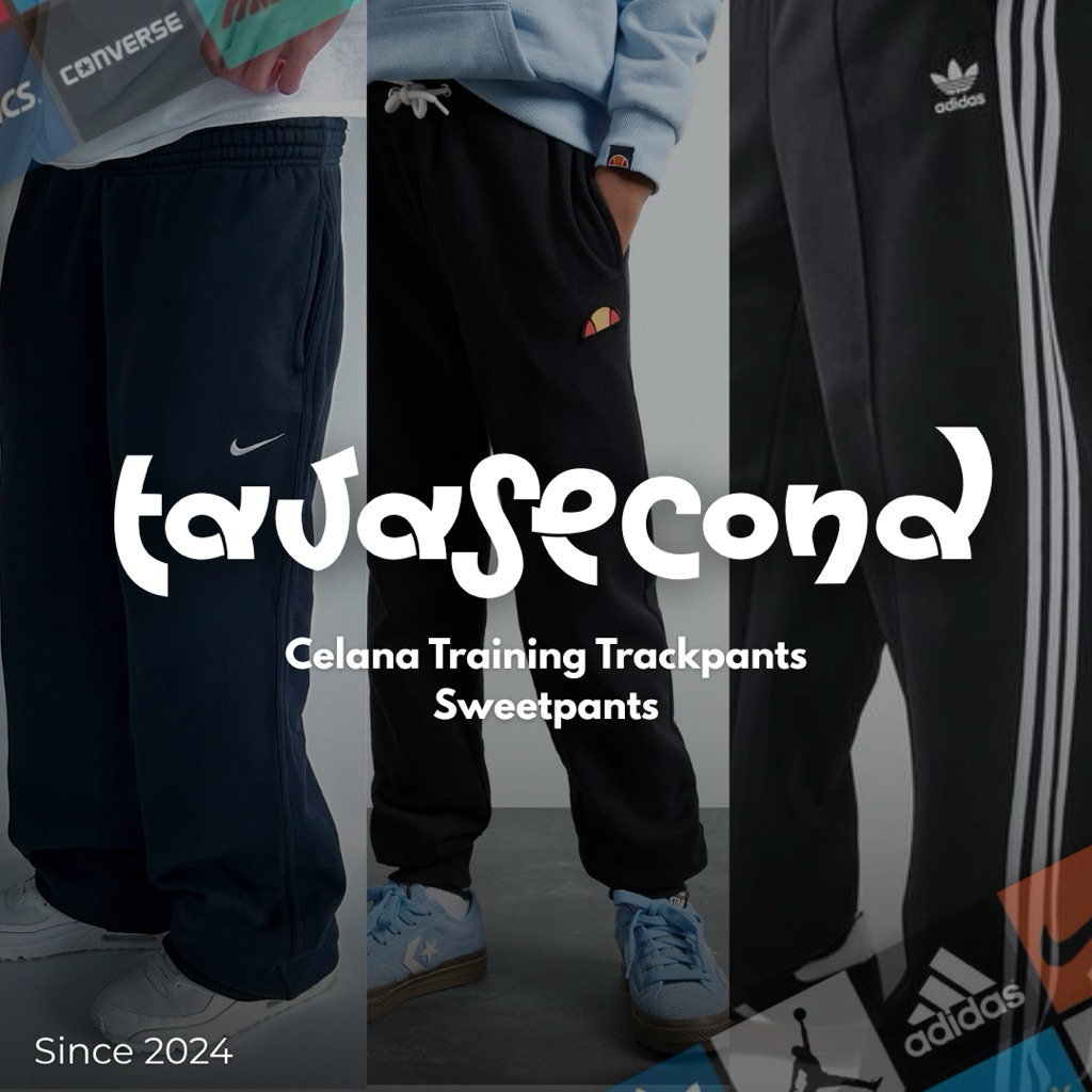 [BISA COD]Thrifting Celana Track Pants Training TAVASECOND FULL BRAND MURAH