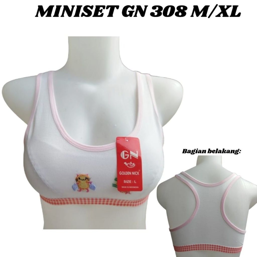 Miniset Remaja Golden Nick 308 | Mini set Anak Perempuan GN Katun Lembut ABG Putri Sekolah Putih | B