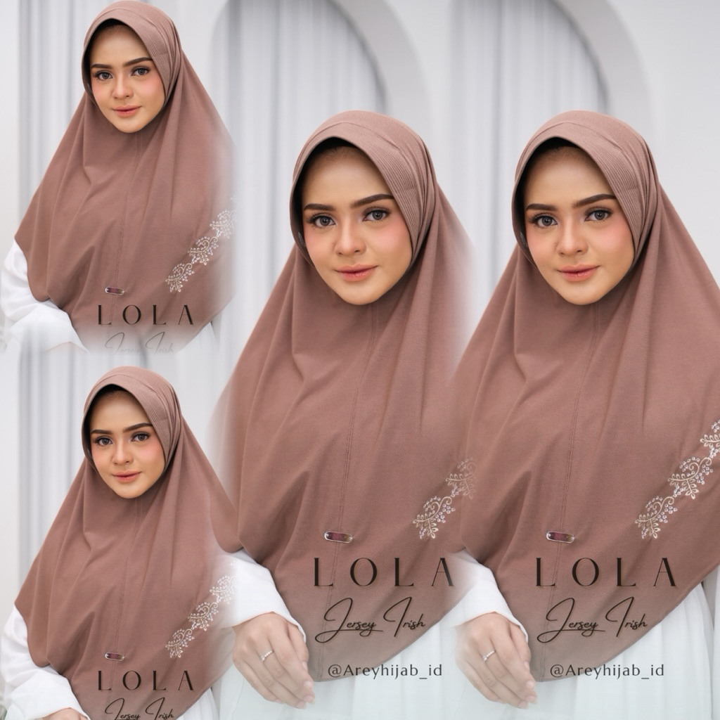 TERLARIS HIJAB INSTANT AREY LOLA BORDIR SULAM JERSEY JUMBO BY AREY HIJAB