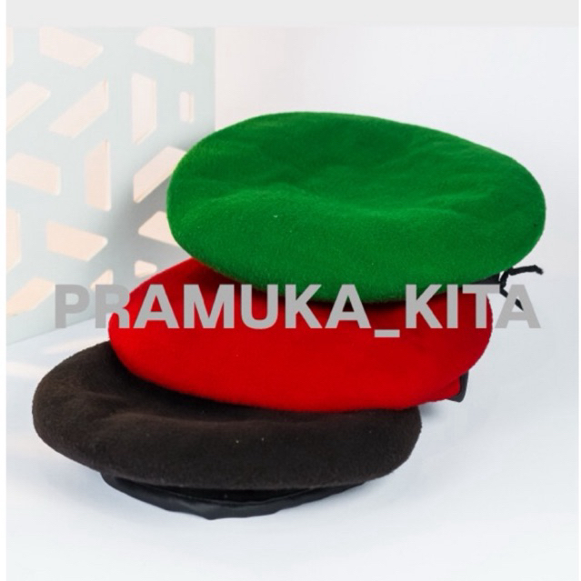 Baret Militer TNI AD / POLRI – Warna Merah, Hijau, Coklat – Kualitas Terbaik 