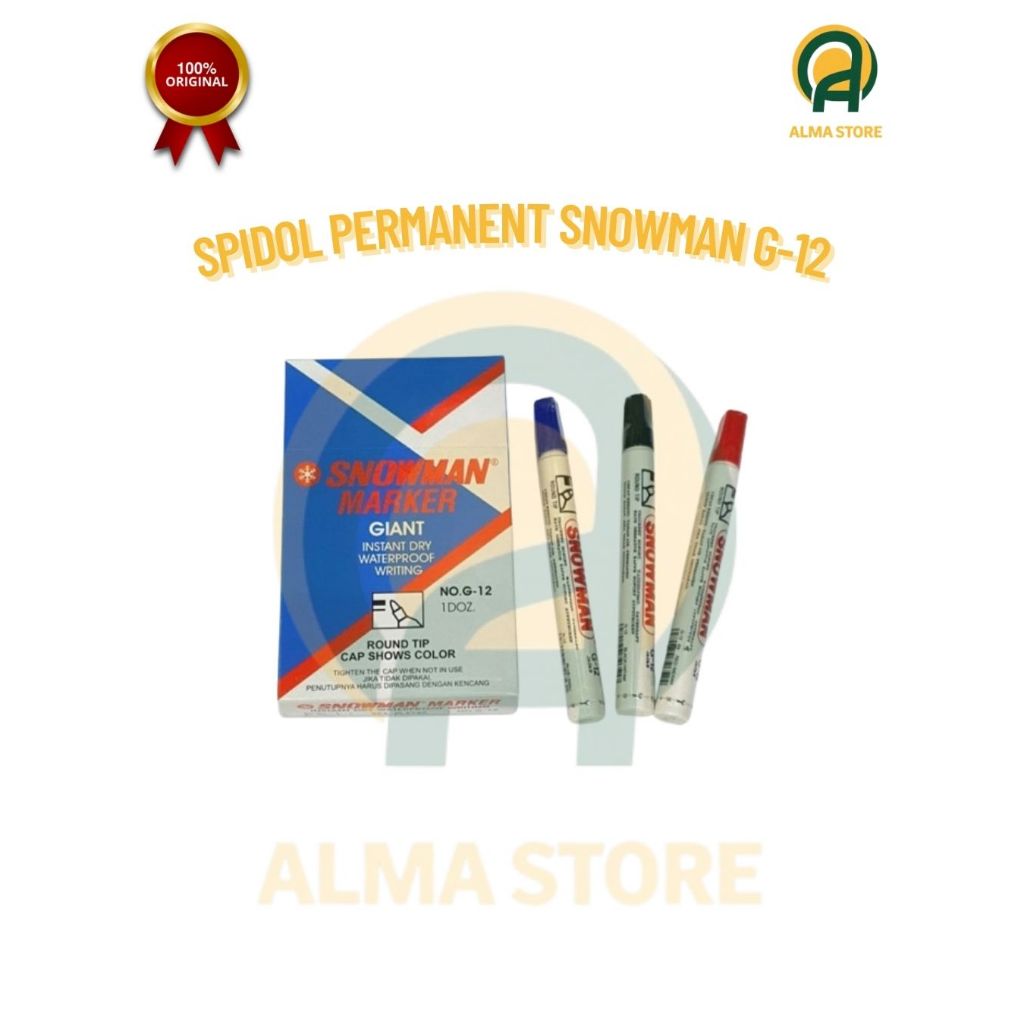

Spidol Snowman Marker Giant G-12 Permanent