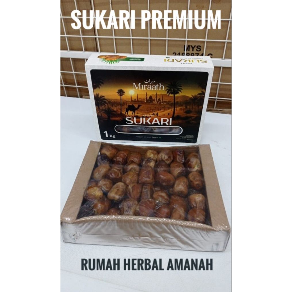 

Kurma Sukari Alqosim Hikmah Sukari Premium 1 kg Grade A