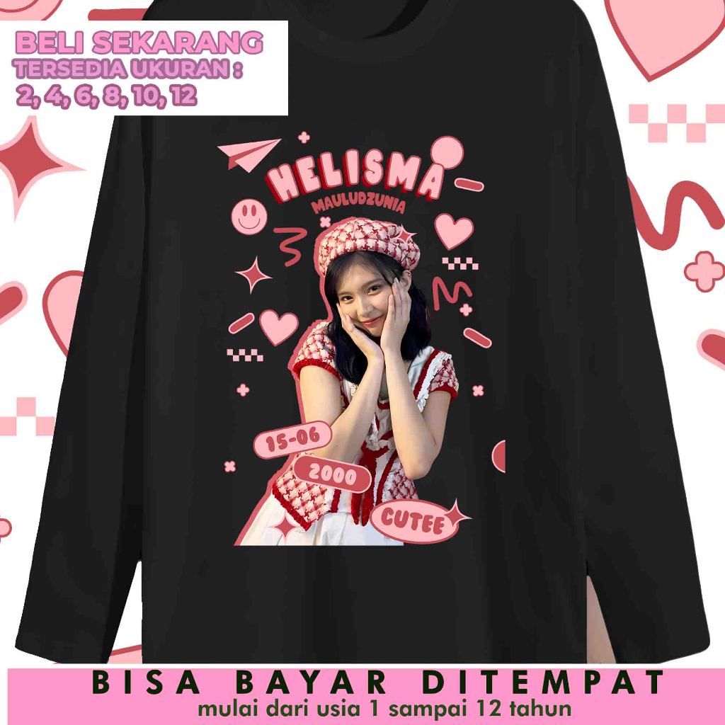 KAOS ANAK LENGAN PANJANG MY OSHI - KAOS ELI JKT48 V6 TERBARU - KAOS DISTRO ANAK CEWEK AURELLIA