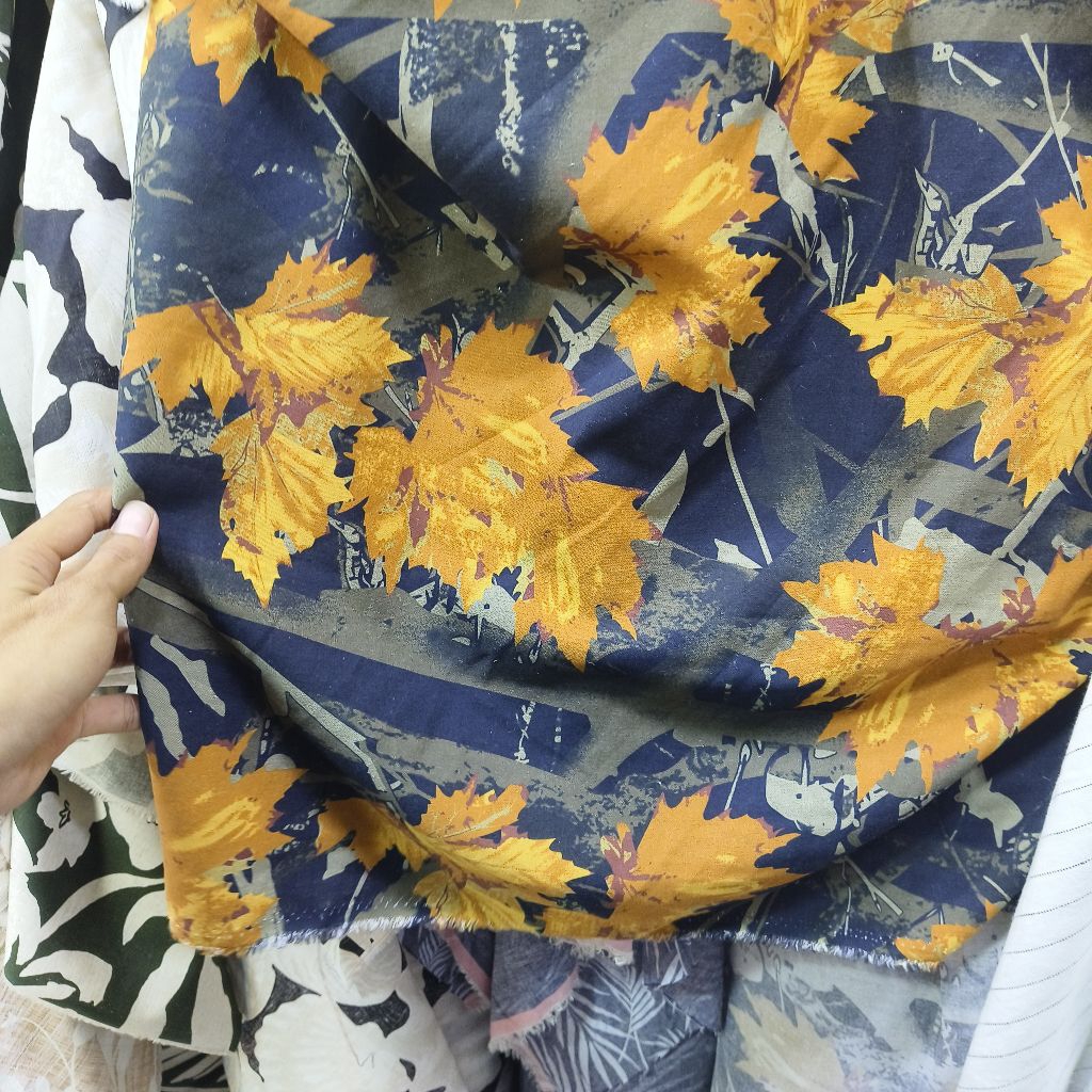 PROMO Kain Katun Linen Premium/Kain Linen Meteran/Kain Katun linen Motif