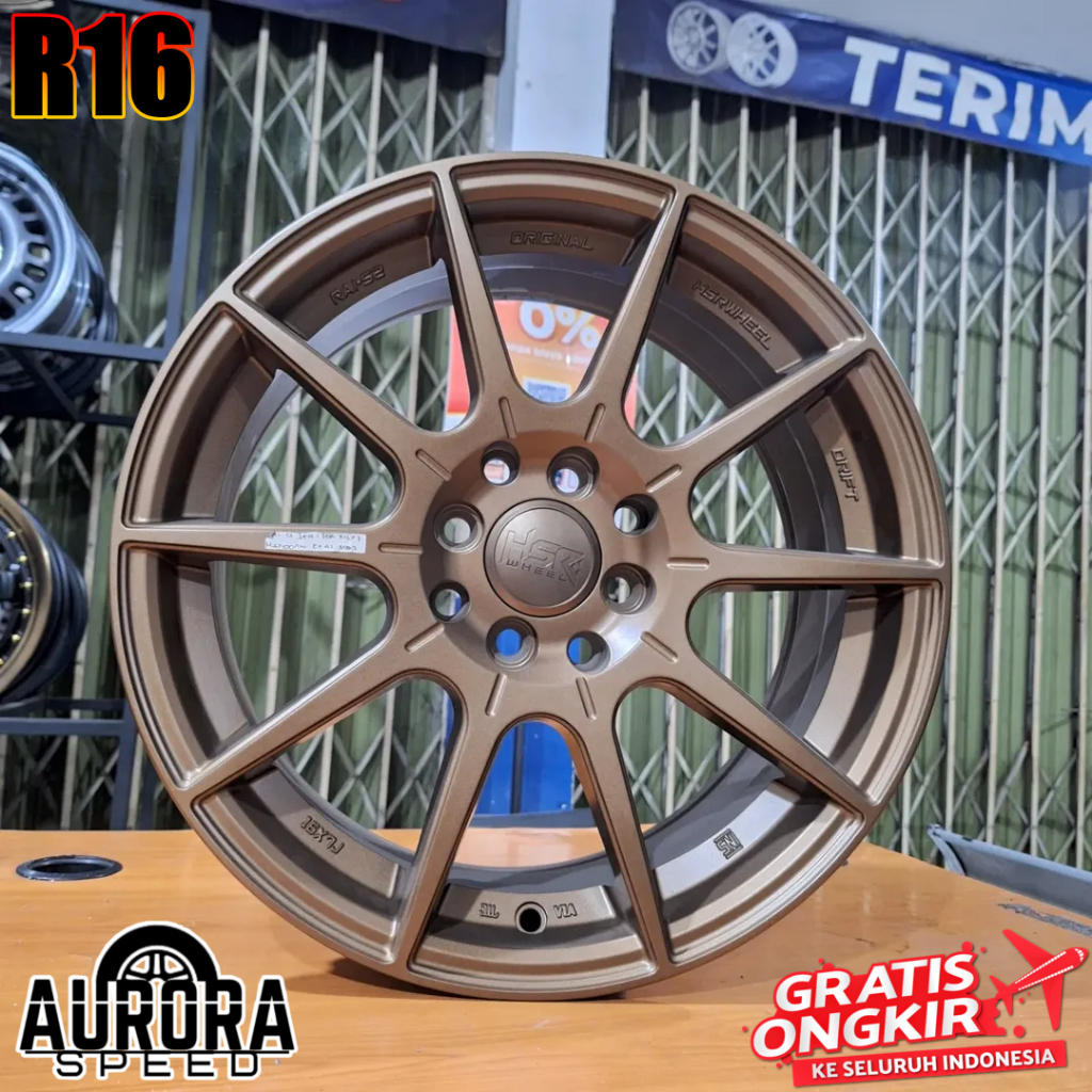 Velg original HSR ring 16 mobil Jazz Mobilio Avanza Mazda2 Raize Rocky tipe HSR RAI-S2 R16 Bronze