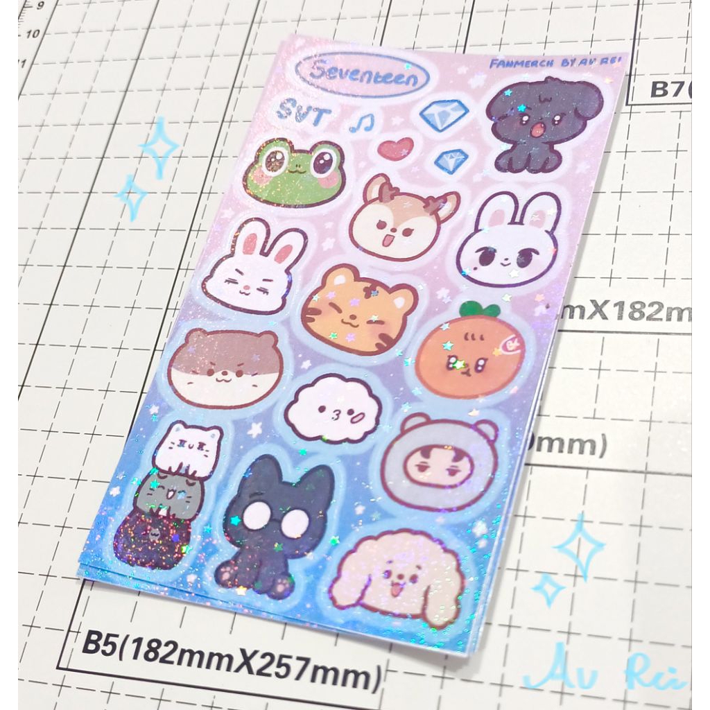 

SVT sticker sheets | Seventeen miniteeen | stiker waterproof vinyl| stiker laptop kpop| fan merch by au rei
