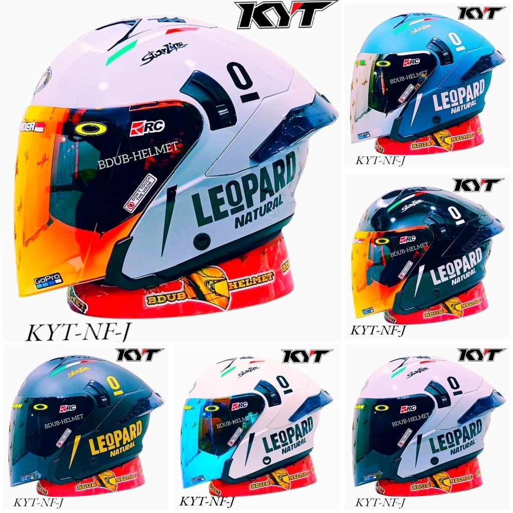 Helm KYT Nfj White leopard (PAKET GANTENG)