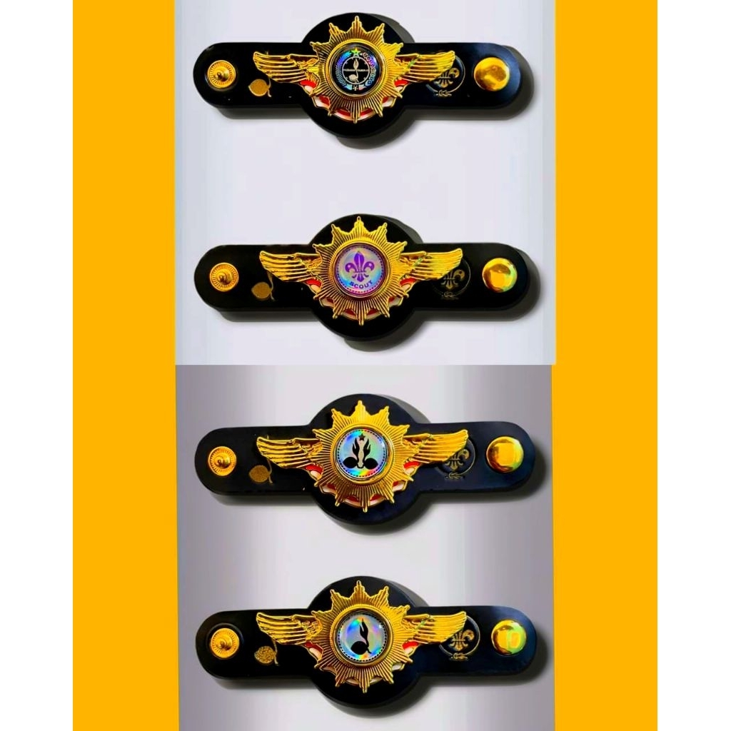 

Ring kacu Pramuka Double logam premium Warna Gold Logo Hologram murah Berkualitas elegan