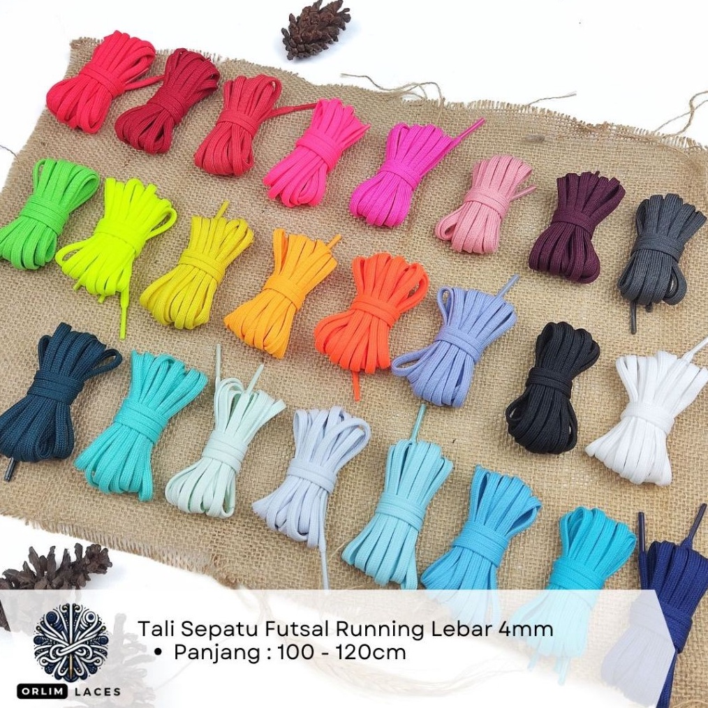 KODE M23S ORLIM LACES Tali Sepatu Futsal Sepak Bola Running Lebar 4mm