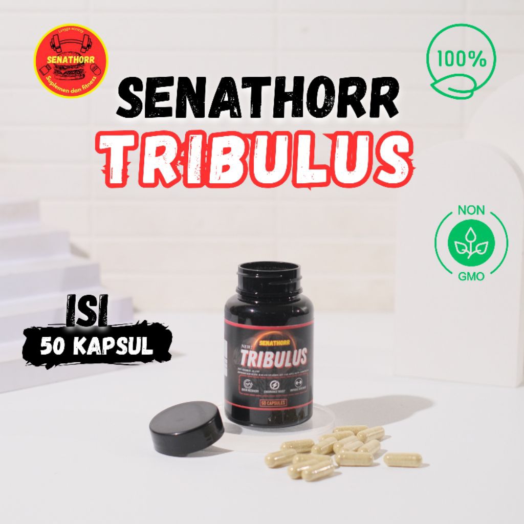 TRIBULUS TERRESTRIS KAPSUL 500 MG 50 caps obat kuat peningkat vitalitas pria supplement gym dan fitn