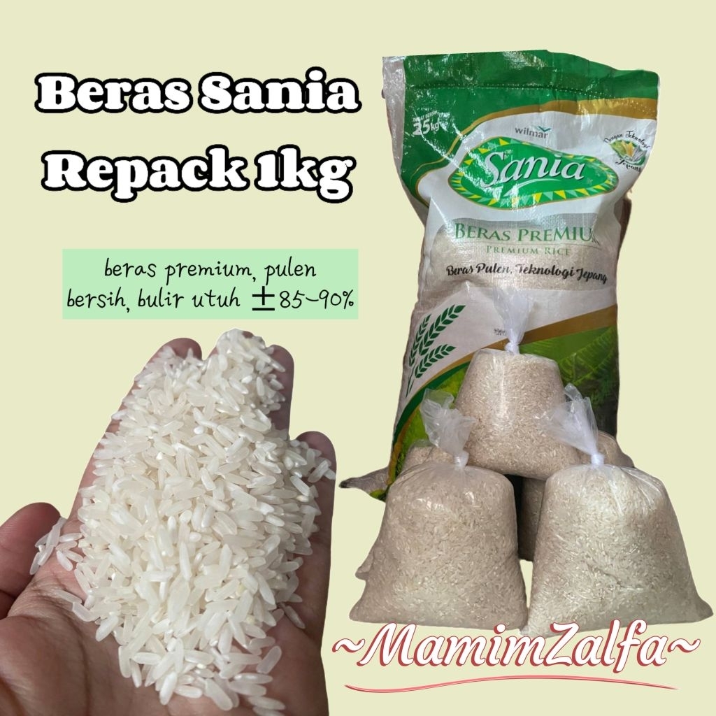 

Beras Sania 1kg TIMBANGAN kemas plastik tebal