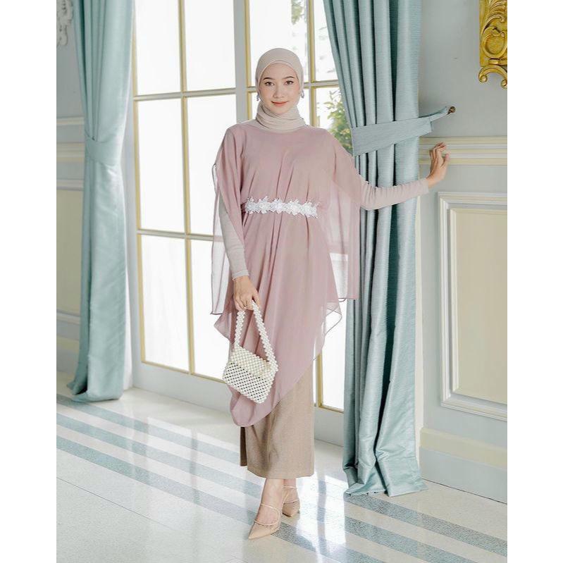 Isyana Kaftan Premium Gamis Muslimah Modern Pink – Elegan, Modis, dan Nyaman Dipakai  Dress Gamis Ca