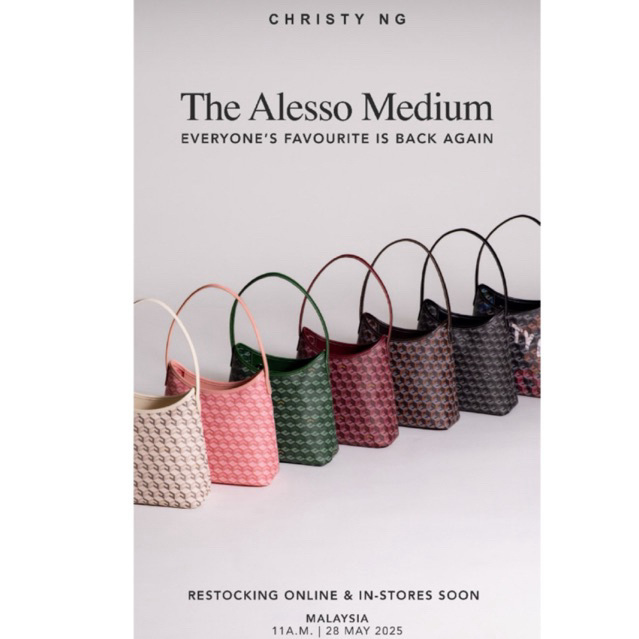 TAS CHRISTY NG ALESSO MEDIUM ORIGINAL BRAND MALAYSIA
