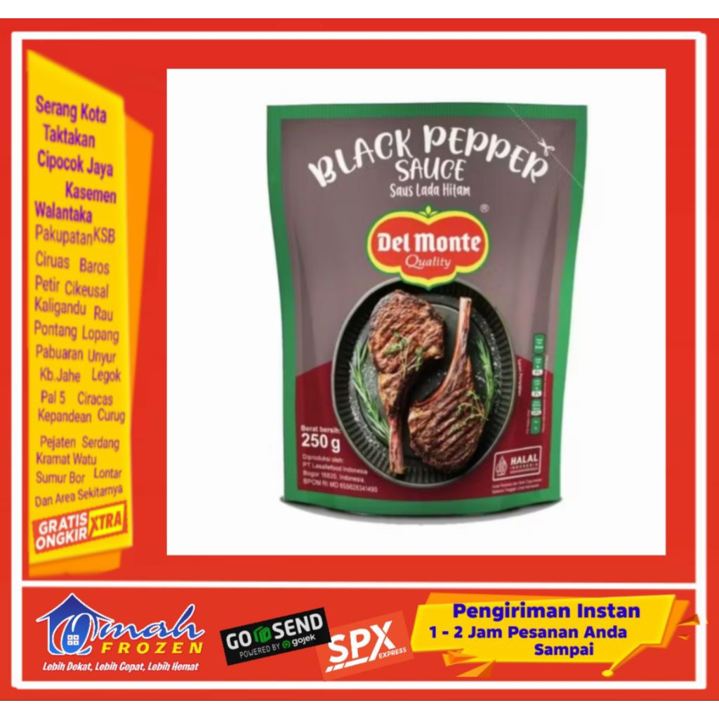 

Delmonte Black Pepper 250gr, Frozen Serang