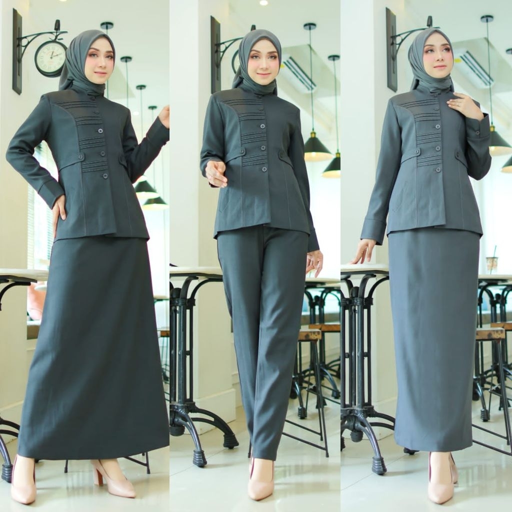 blazer wanita seragam kantor seragam dinas Pemda baju kantor abu seragam kantor abu seragam dinas pn