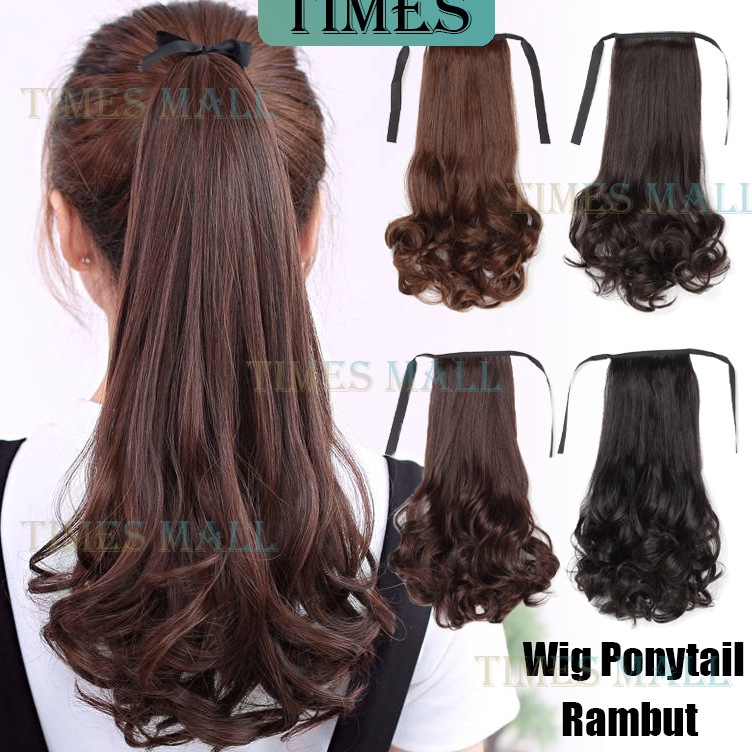 KODE M35P Wig Ponytail Anak RambutRambut Palsu Anak Hair ClipPonytail Curly TaliPonytail Anak Curly 