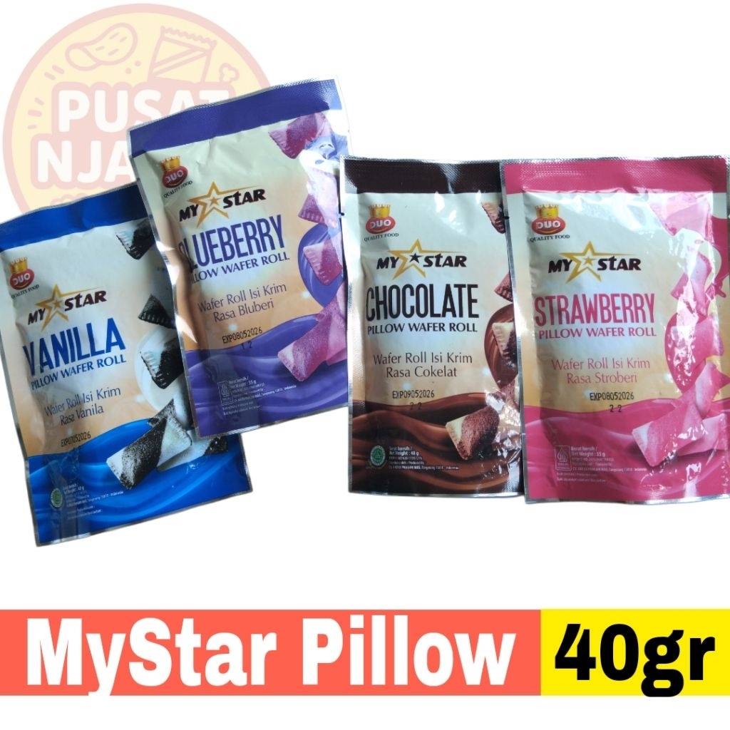 

Snack Duo MyStar Wafer Pillow Aneka Rasa Pouch 40gr