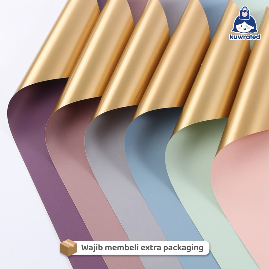 

(20 LEMBAR) BICOLOR GOLD FLOWER WRAPPING PAPER TWO TONE KERTAS CELLOPHANE BUKET BUNGA EMAS KERTAS KADO PACK TERMURAH