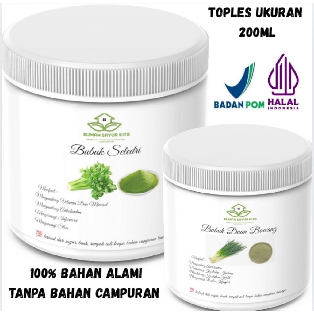 

bubuk sayur/daun jeruk/brokoli/seledri/bawang daun/ukuran 200ml