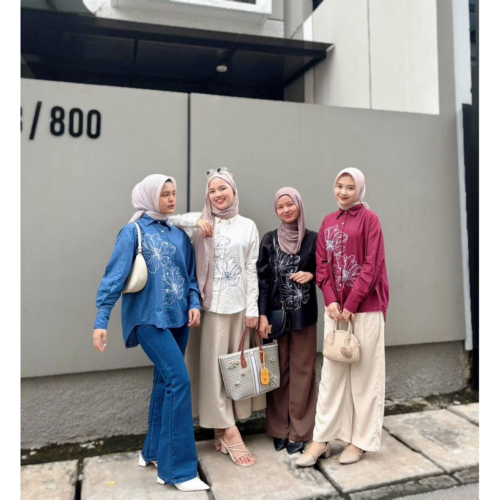 COD ORIGINAL DELMA LINEN KEMEJA BORDIR GF