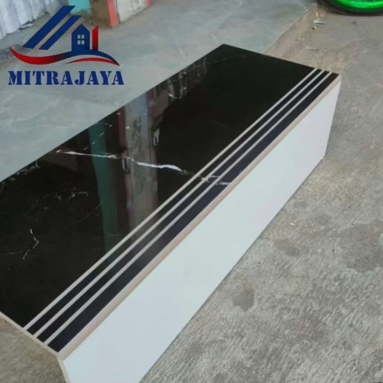Granit Pijakan Tangga Motif Marmer Hitam 30x90 30x100 30x120 List Plint Custom Ukuran Fleksibel untu