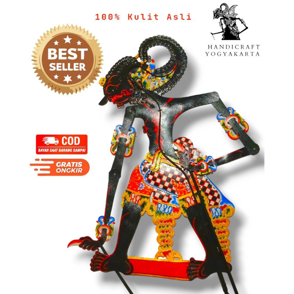 wayang kulit kertas Bima 60cm Werkudara bratasena