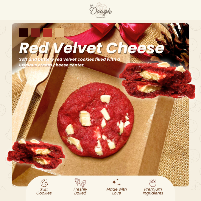 

Red Velvet Cheese Cookies - Soft Baked Premium Cookies by Hildoughbakes