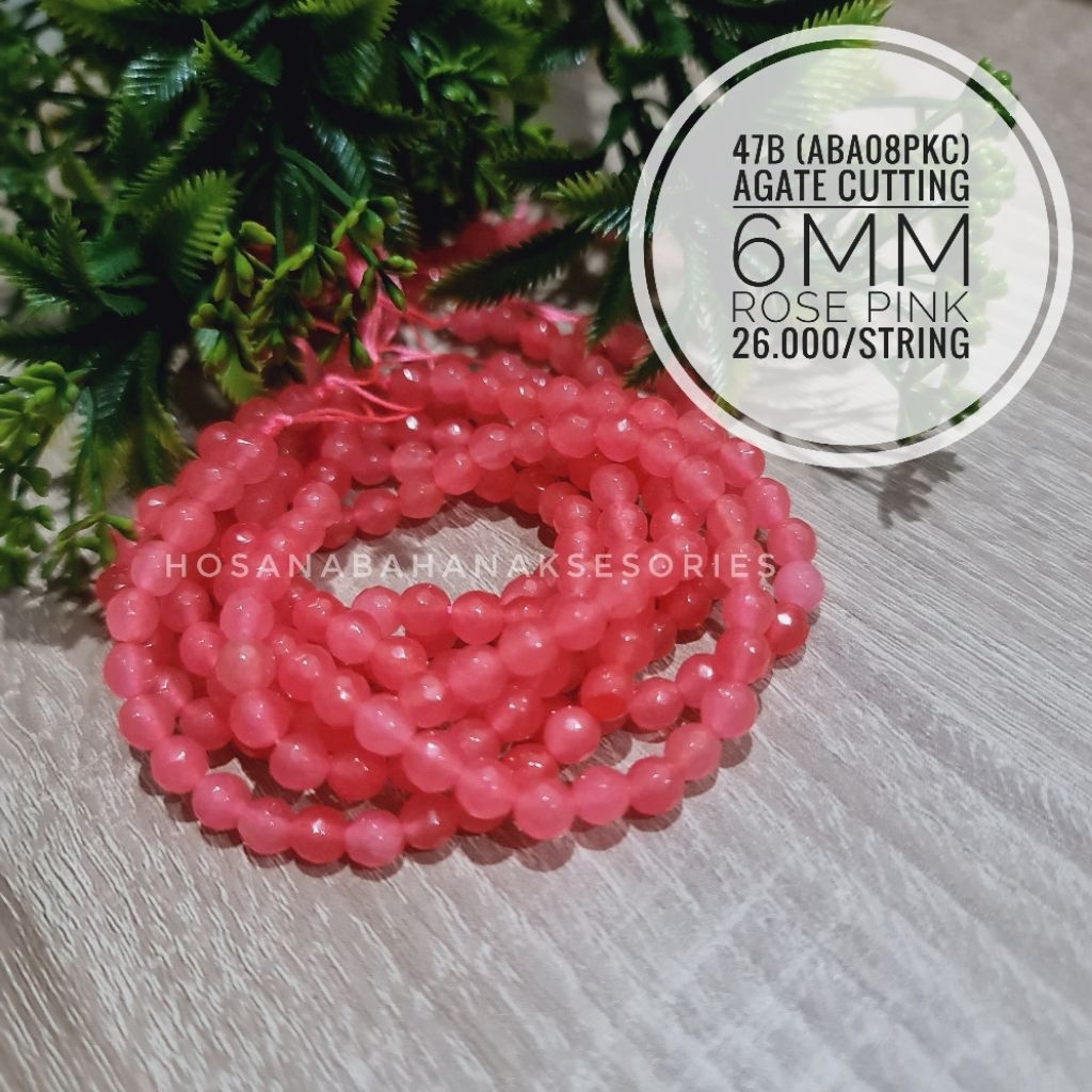 Batu Alam/ Bahan Aksesories/ Bahan Gelang/ Bahan Kalung/ Agate 6mm/ Agate Cutting 6mm
