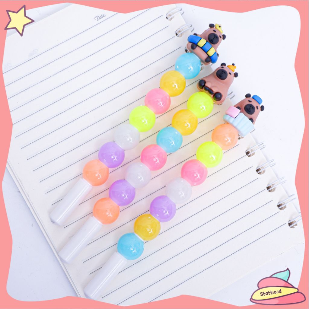 

Pena Gel Bola-Bola Capybara PGK-1826 Pulpen Tinta Hitam Lucu Anak Sekolah Kabipara Coklat