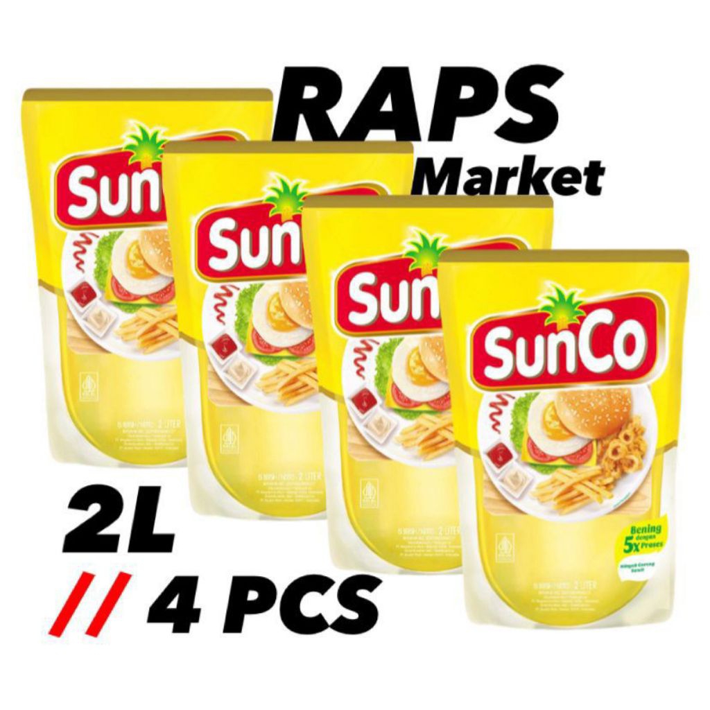 

(Paket 4 PCS / 8 Liter) Minyak Goreng Sunco Pouch 2 Liter