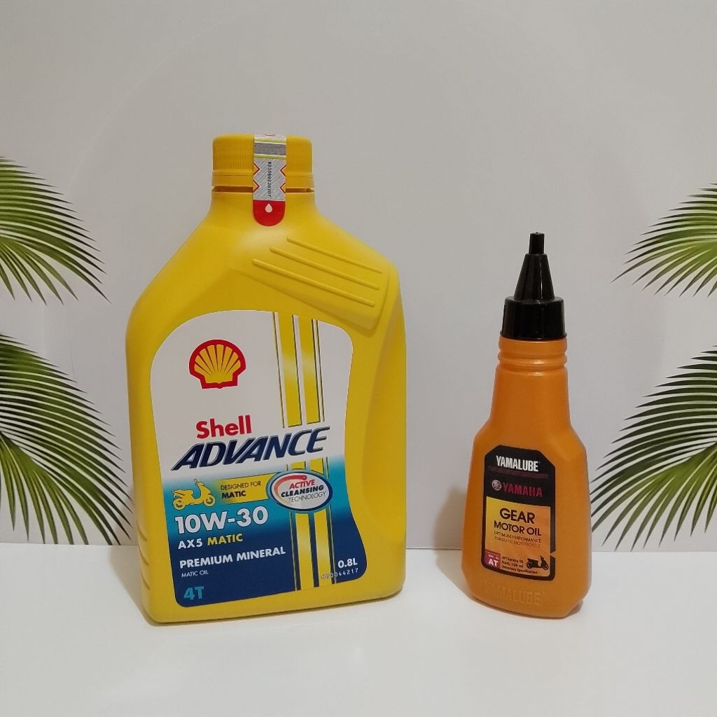 OLI MESIN SHELL ADVANCE AX5 MATIC 0,8L DAN YAMALUBE GIR 100ML PELUMAS MESIN MIO SPORTY MIO J/M3 FINO