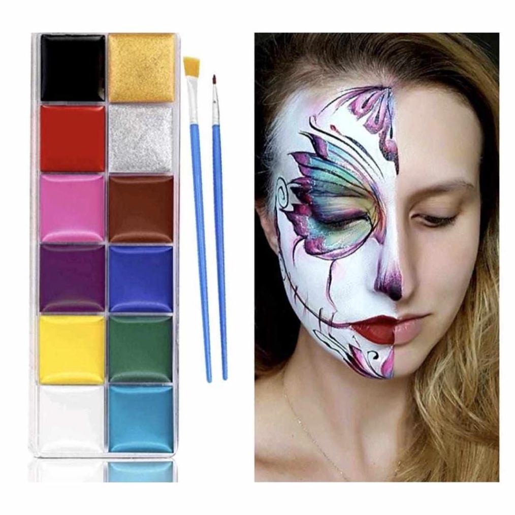 

KODE J58C Face Body Painting 12 Warna 2 Kuas